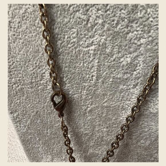 Sparkling Rose Pendant with AB Rhinestones on Vintage Chain, 20” - Picture 6 of 6